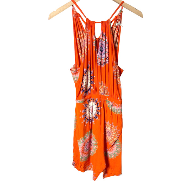 Anthropologie Floreat Livia Halter Dress Keyhole Tie Back Medium Orange US 4 - Picture 3 of 12